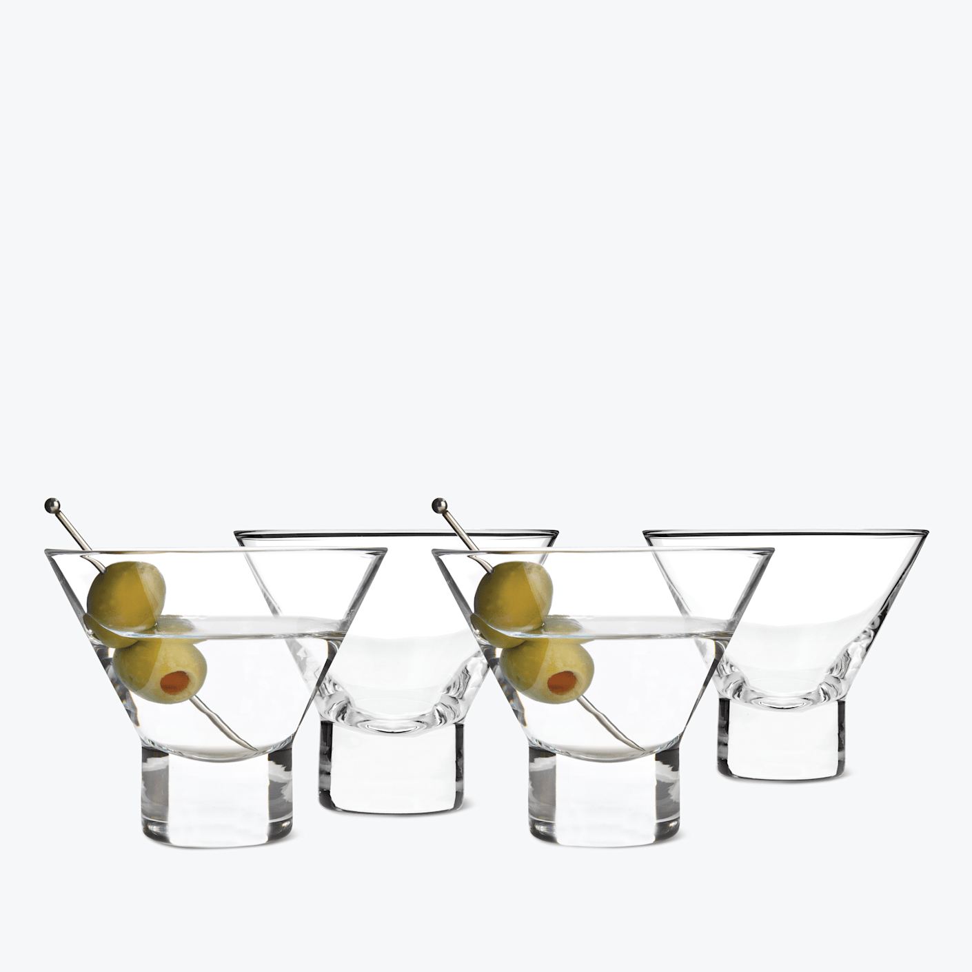 Viski Crystal Stemless Martini Glasses, Set of Four Bespoke Post